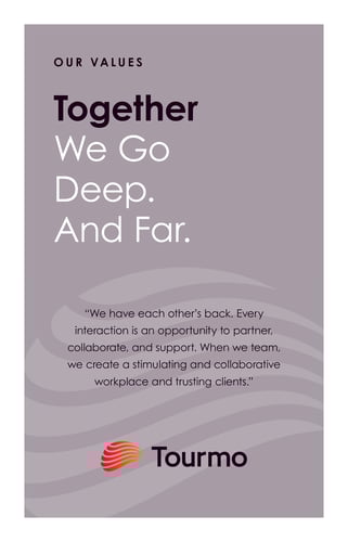 Together we go deep and far. Together we go deep and far.