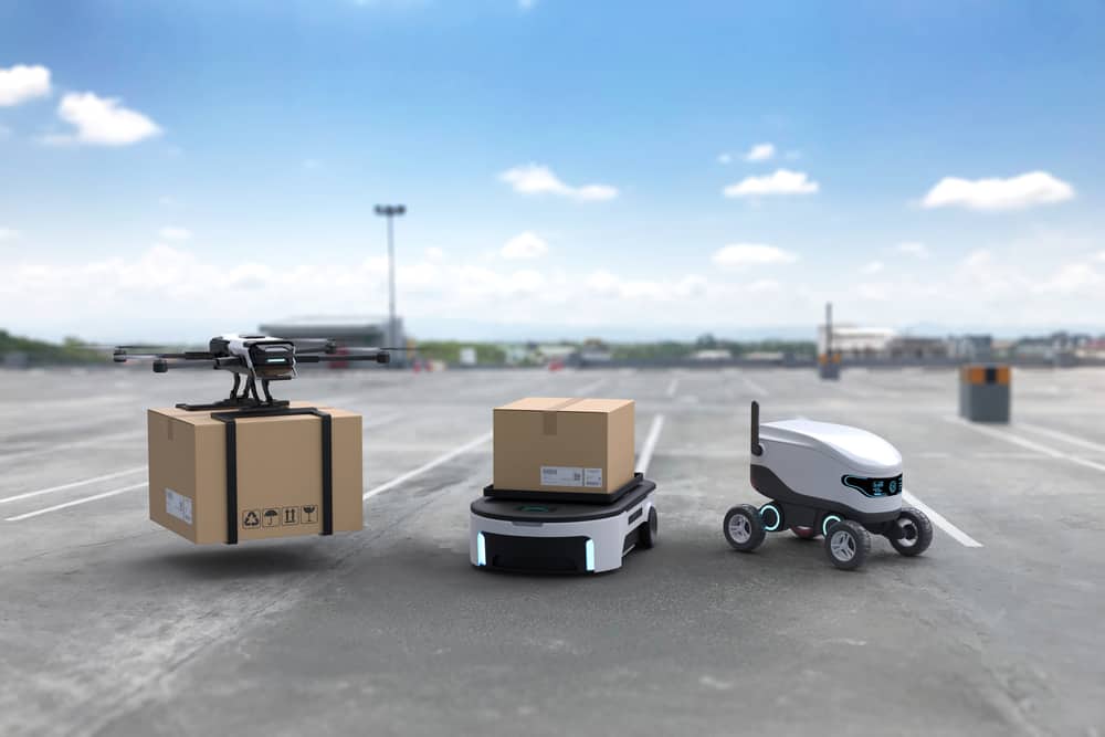 Showcase of autonomous delivery robots, showcasing last-mile delivery innovation.