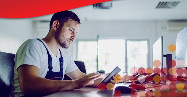 Office professional reads about fuel management system benefits