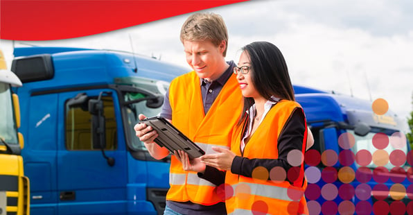 Fleet technicians use telematics and fleet safety guidelines to inspect a vehicle.